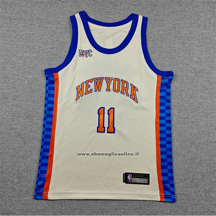 Maglia Bambino New York Knicks Jalen Brunson No 11 Citta 2025-26 Crema